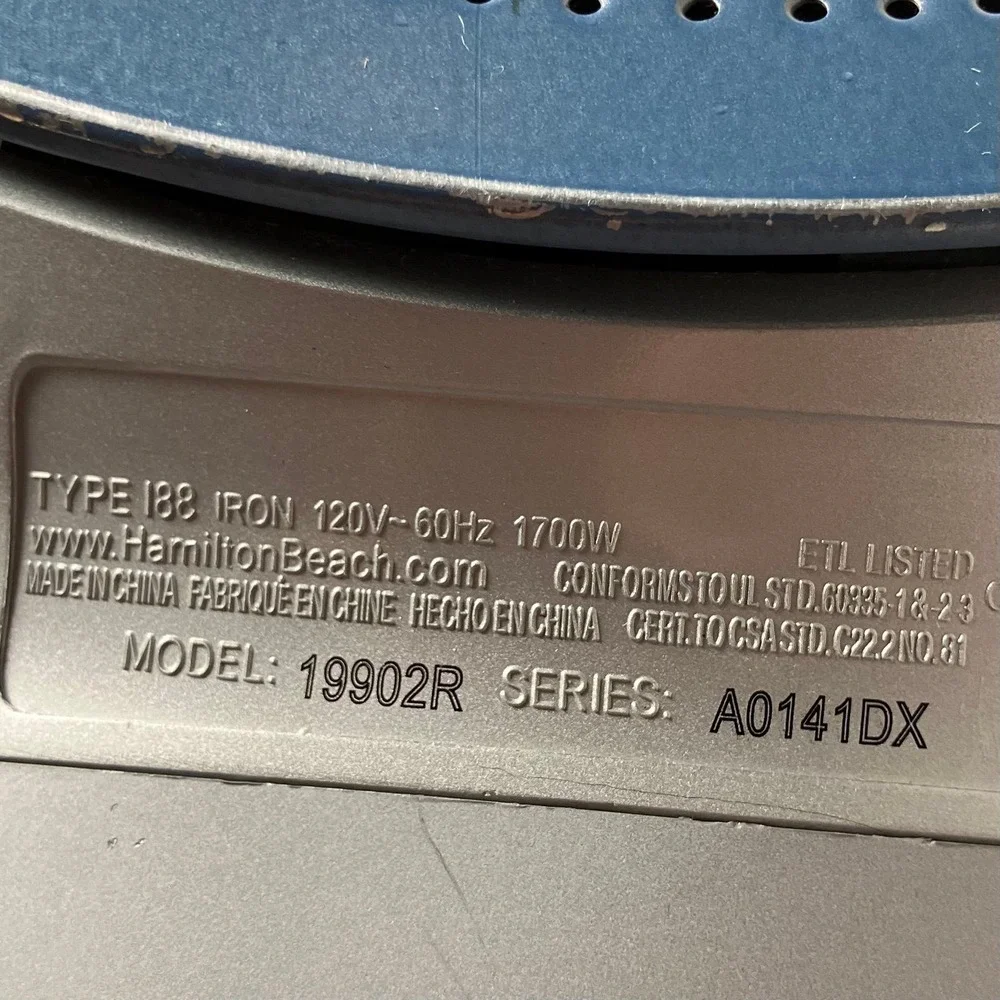 Hamilton Beach 19902R Durathon Digital Iron w/ Retractable Cord 1700W